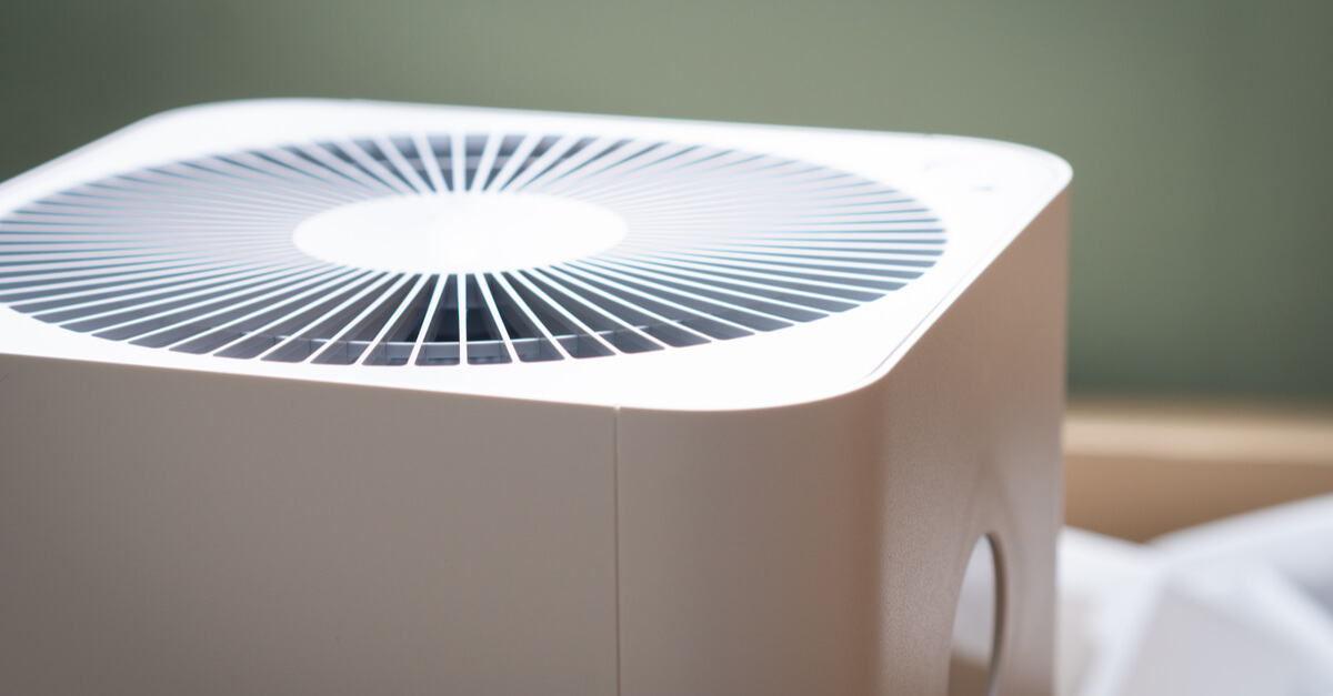 Closeup of an indoor Air purifier,